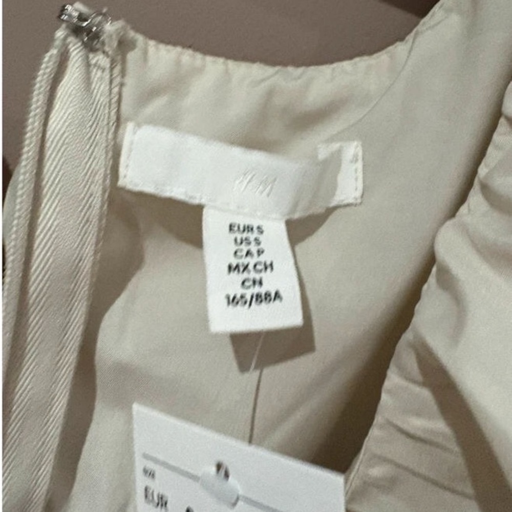 H&M Cream Ruffle Mini Dress - Picture 3 of 3